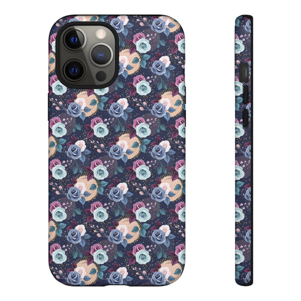 Navy & Pink Florals  - Tough Phone Case