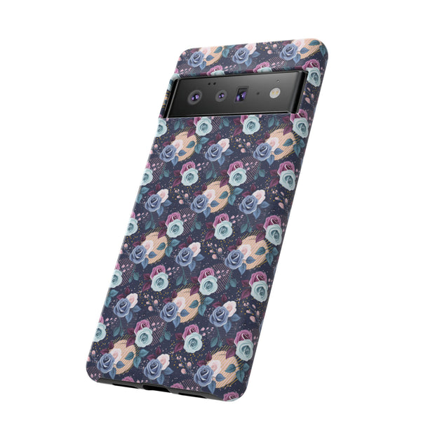 Navy & Pink Florals  - Tough Phone Case