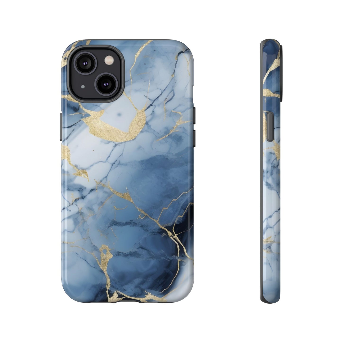 Navy Blue Marble Tough Phone Case