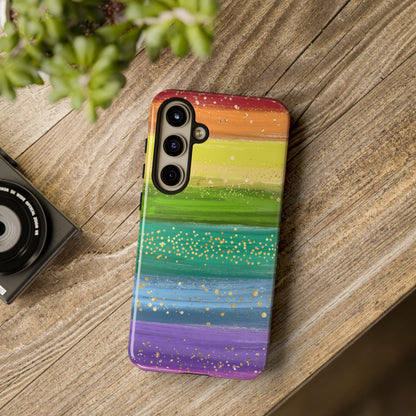 Rainbow Glitter Brush Strokes - Tough Case
