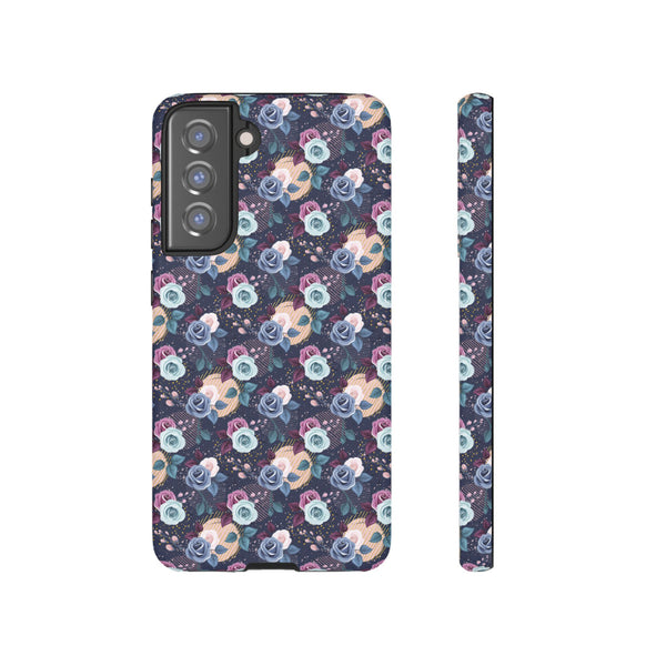 Navy & Pink Florals  - Tough Phone Case