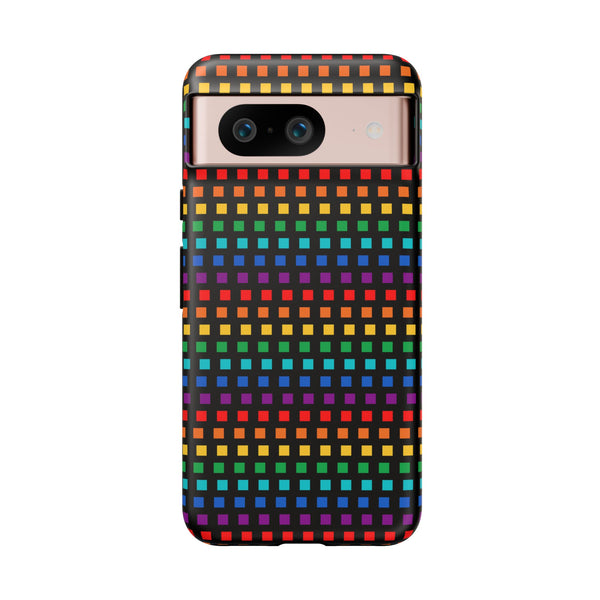 Rainbow Dots on Black - Tough Case