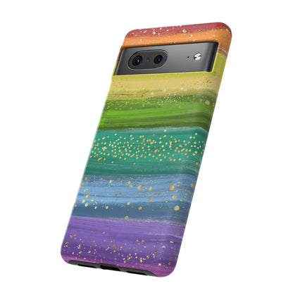 Rainbow Glitter Brush Strokes - Tough Case