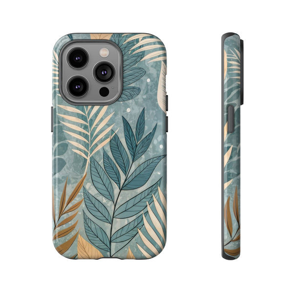 Blue Boho Leaves Tough Case