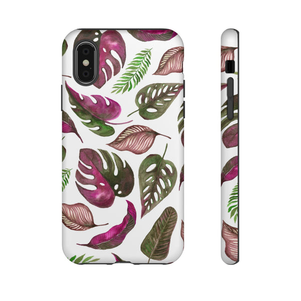 Pink & White Tropical Leaves - Tough Case