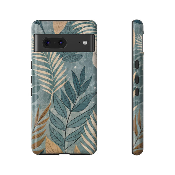 Blue Boho Leaves Tough Case