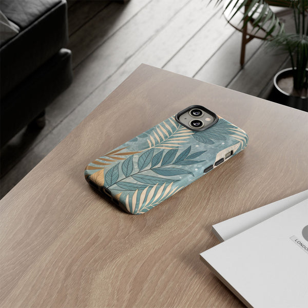 Blue Boho Leaves Tough Case