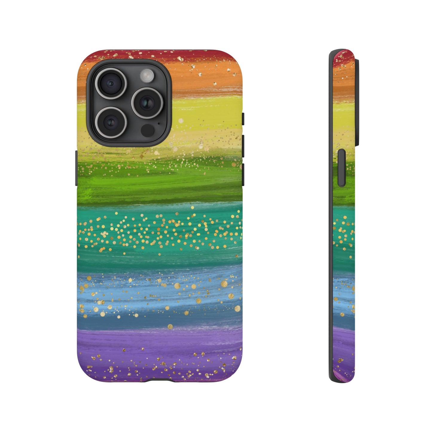 Rainbow Glitter Brush Strokes - Tough Case