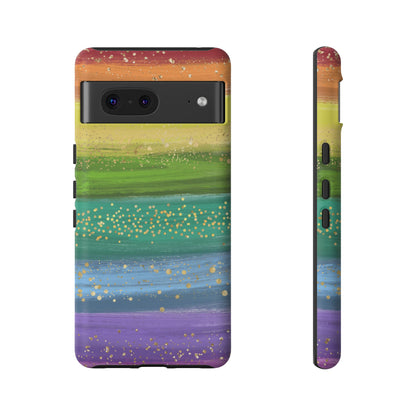 Rainbow Glitter Brush Strokes - Tough Case