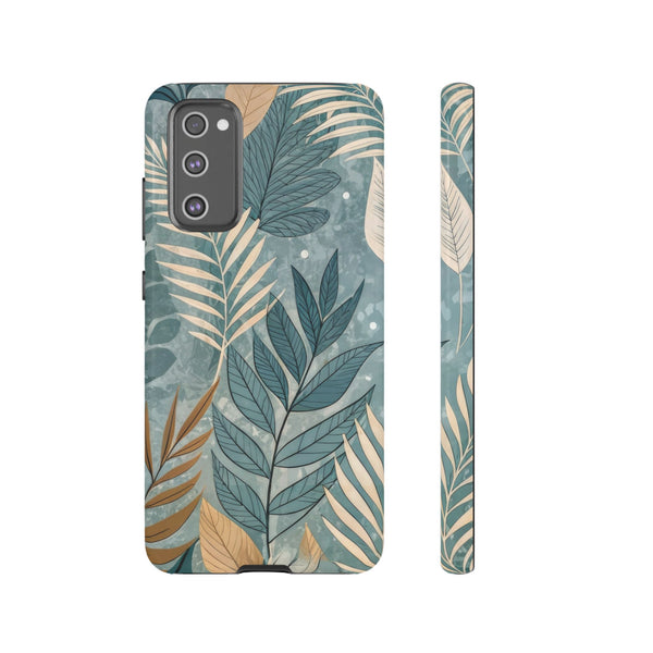 Blue Boho Leaves Tough Case