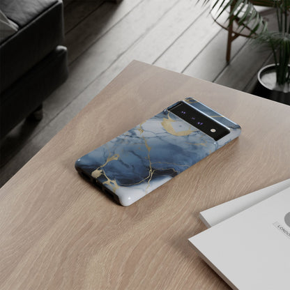 Navy Blue Marble Tough Phone Case