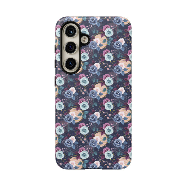 Navy & Pink Florals  - Tough Phone Case