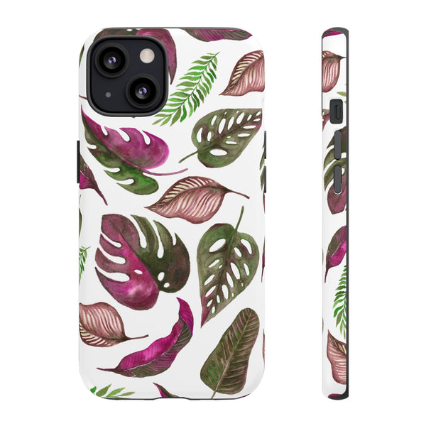 Pink & White Tropical Leaves - Tough Case