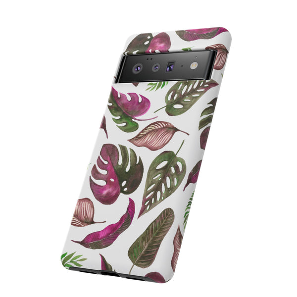 Pink & White Tropical Leaves - Tough Case