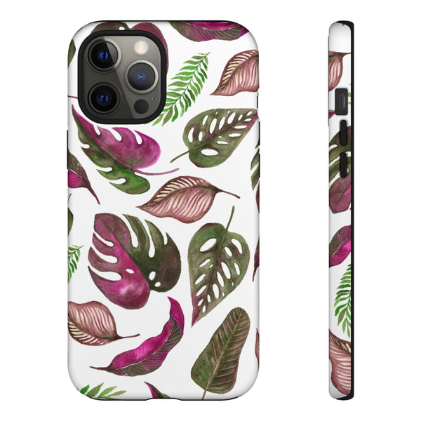 Pink & White Tropical Leaves - Tough Case