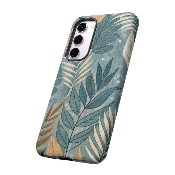 Blue Boho Leaves Tough Case