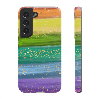 Rainbow Glitter Brush Strokes - Tough Case