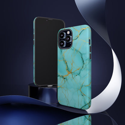 Teal Marble Tough Phone Case