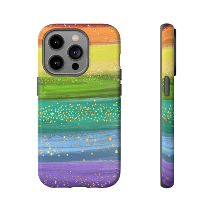 Rainbow Glitter Brush Strokes - Tough Case
