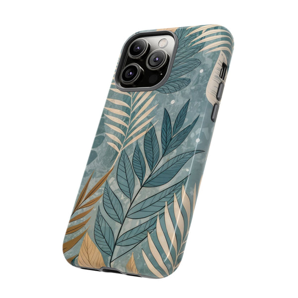 Blue Boho Leaves Tough Case