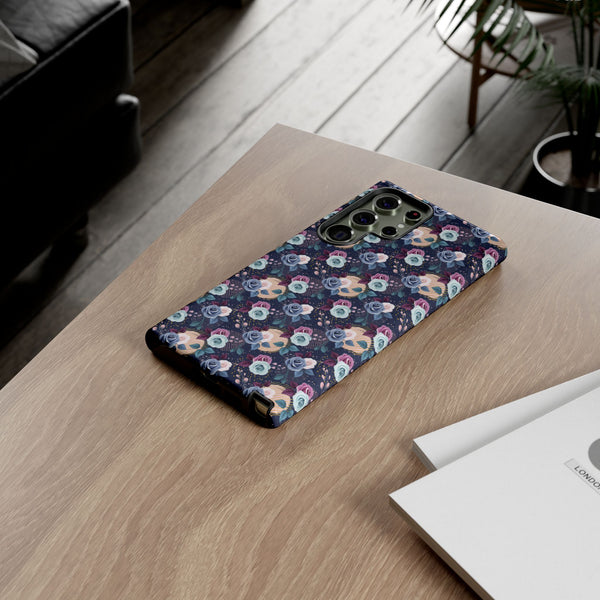 Navy & Pink Florals  - Tough Phone Case