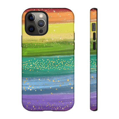 Rainbow Glitter Brush Strokes - Tough Case