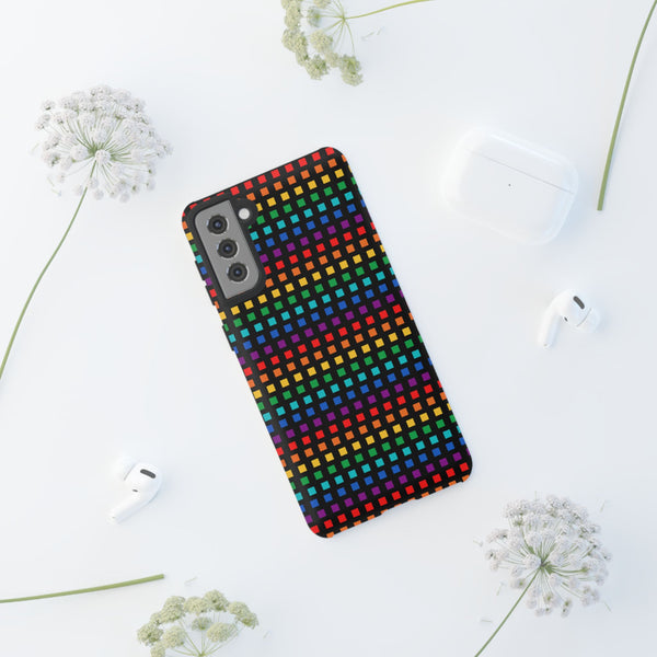 Rainbow Dots on Black - Tough Case