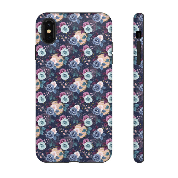 Navy & Pink Florals  - Tough Phone Case