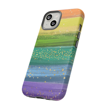 Rainbow Glitter Brush Strokes - Tough Case