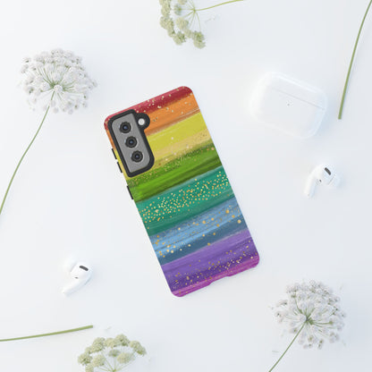 Rainbow Glitter Brush Strokes - Tough Case