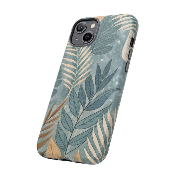 Blue Boho Leaves Tough Case