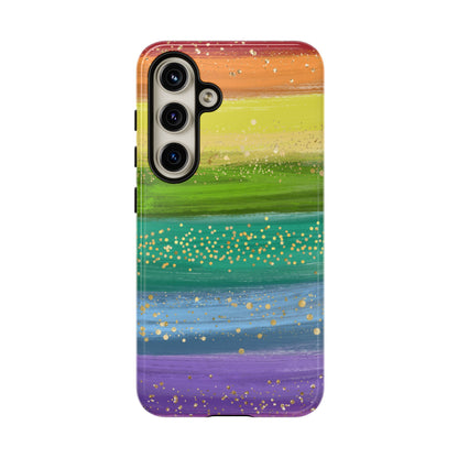 Rainbow Glitter Brush Strokes - Tough Case