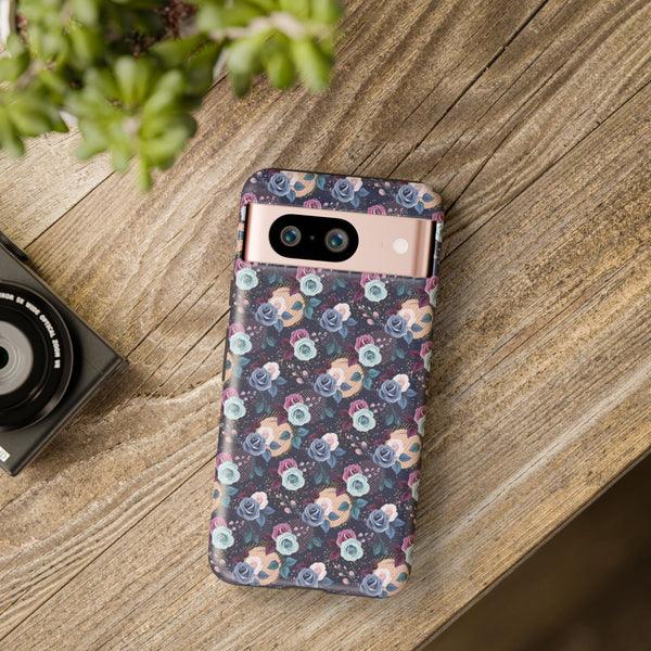 Navy & Pink Florals  - Tough Phone Case