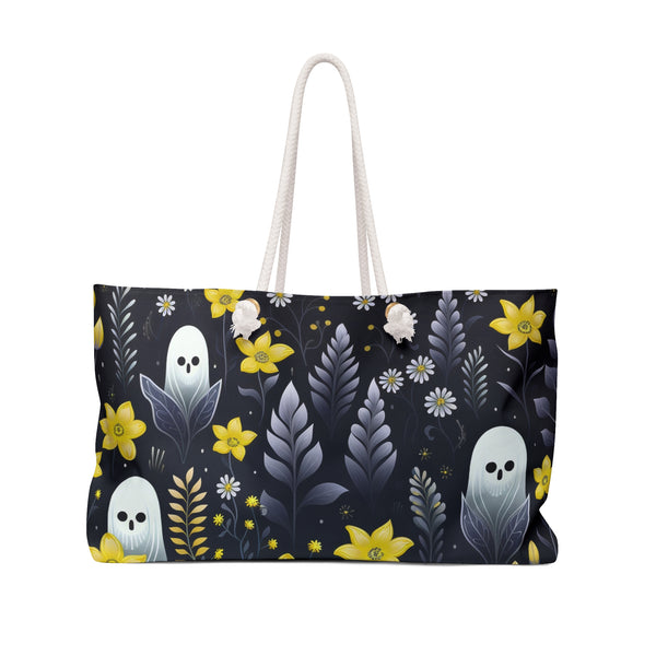 Yellow Floral Ghosts Weekender Tote