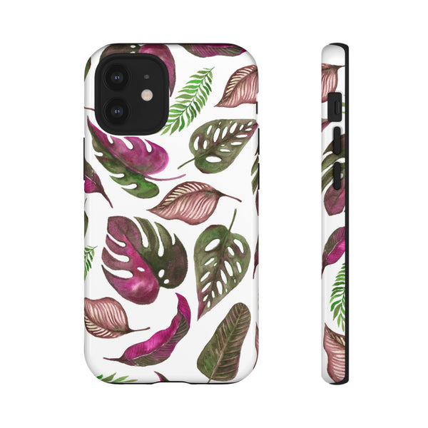 Pink & White Tropical Leaves - Tough Case