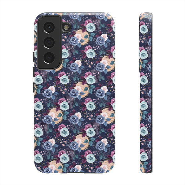 Navy & Pink Florals  - Tough Phone Case