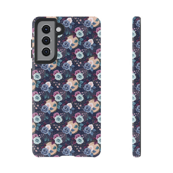 Navy & Pink Florals  - Tough Phone Case