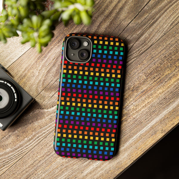 Rainbow Dots on Black - Tough Case