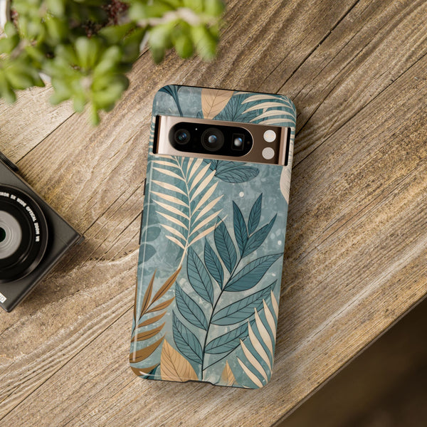 Blue Boho Leaves Tough Case