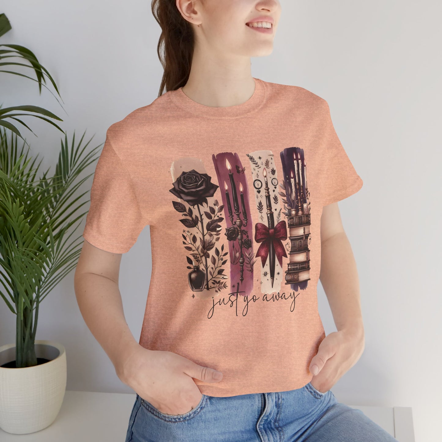 Just Go Away T-Shirt - Dark Fantasy Book Lover Tee | Bookish Introvert Aesthetic Shirt