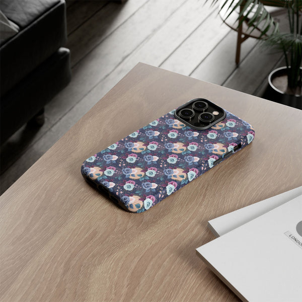 Navy & Pink Florals  - Tough Phone Case