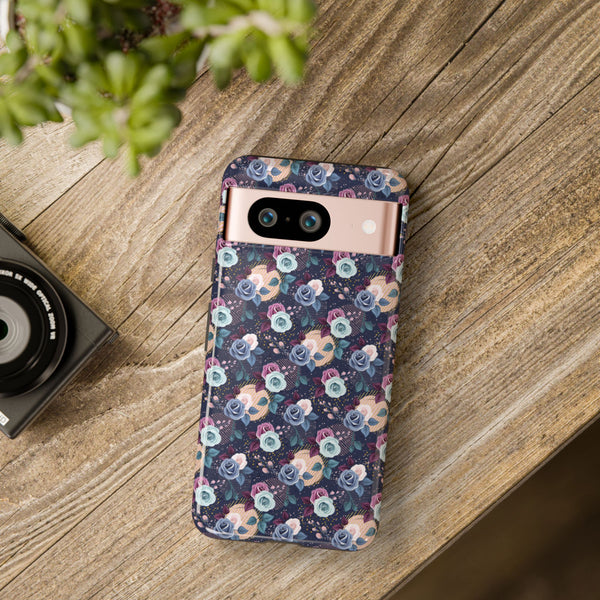 Navy & Pink Florals  - Tough Phone Case