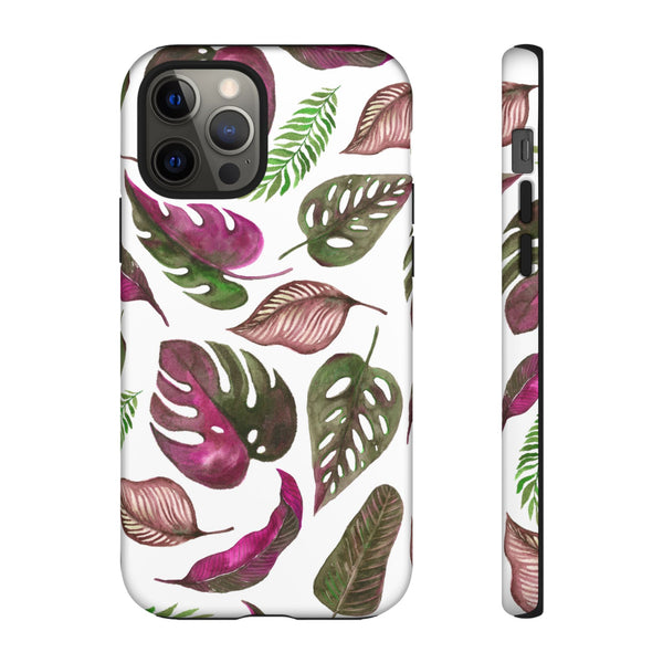 Pink & White Tropical Leaves - Tough Case