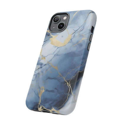Navy Blue Marble Tough Phone Case