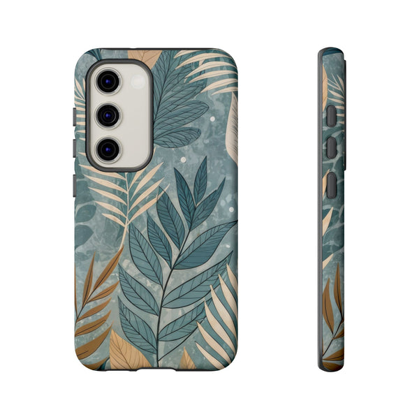 Blue Boho Leaves Tough Case