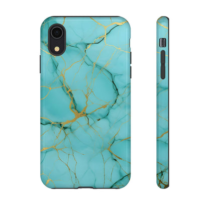 Teal Marble Tough Phone Case