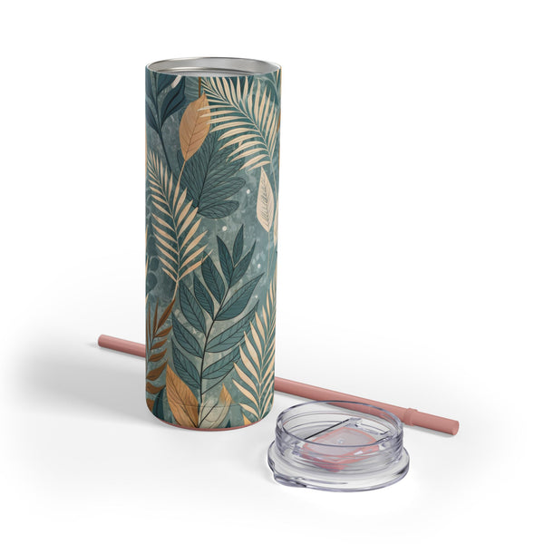 20oz Boho Leaves Matte Skinny Tumbler – Chic & Insulated Drinkware