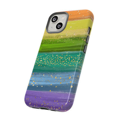Rainbow Glitter Brush Strokes - Tough Case