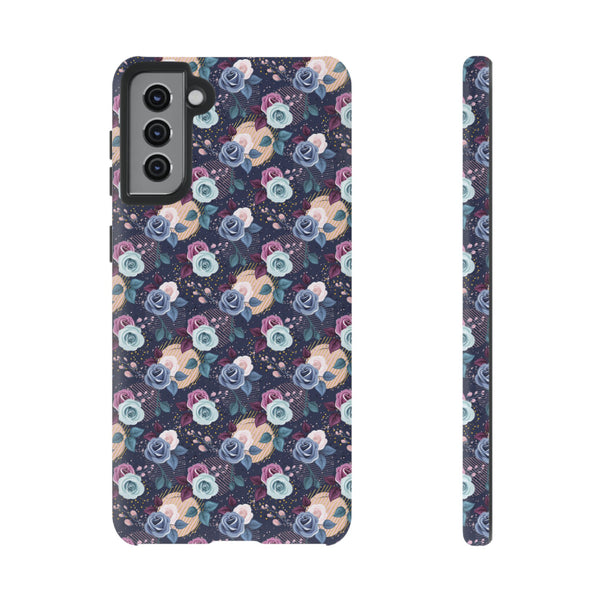 Navy & Pink Florals  - Tough Phone Case