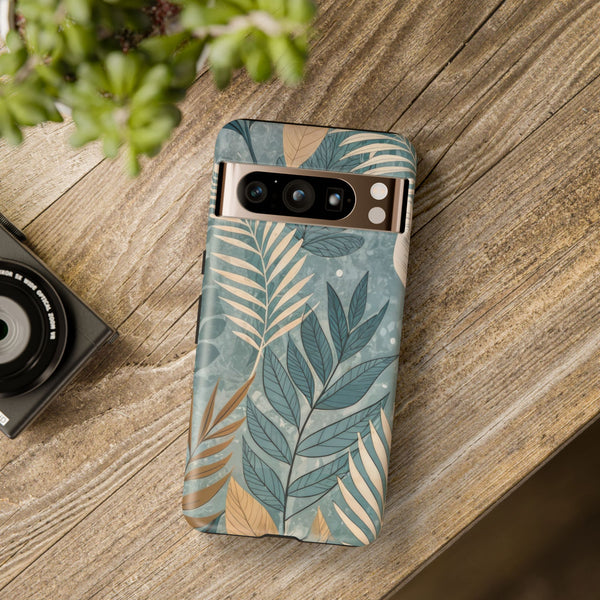 Blue Boho Leaves Tough Case